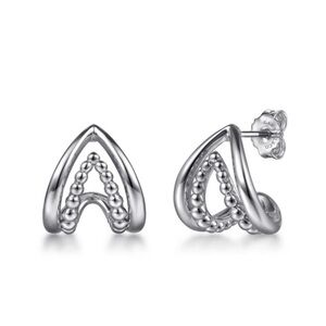 Gabriel & Co Sterling Silver J Hoop Earrings